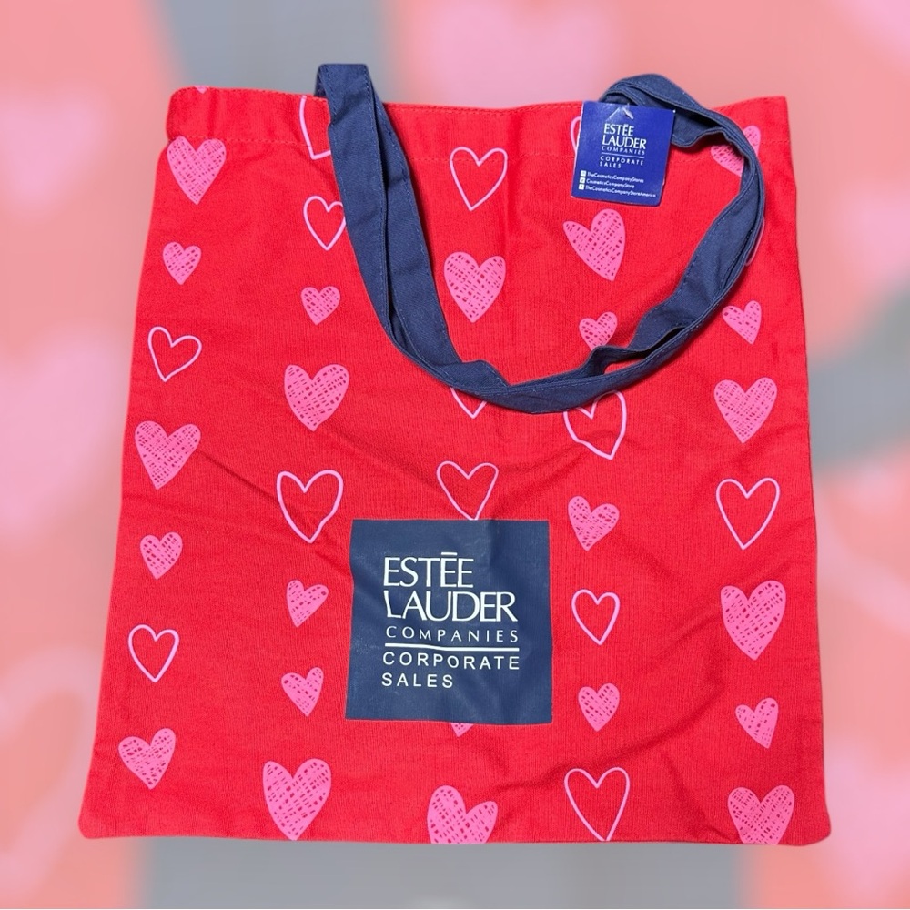 Estee Lauder Red and Pink Heart Tote‎